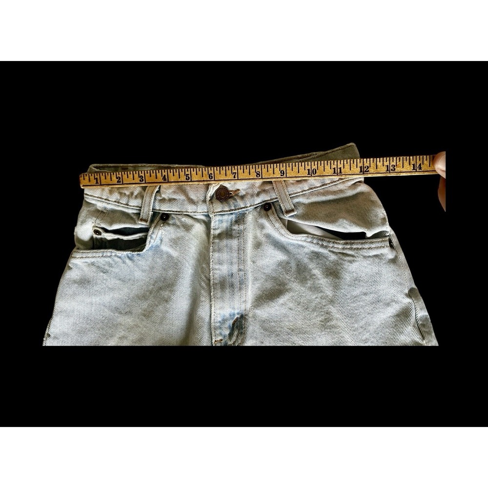 Vintage Levis 550 Cut Off Jean Shorts Womens 24 Light Wash Orange Tab Student - Picture 8 of 13